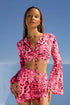 Luli Fama Wild Thing Bell Sleeve Scrunched Crop Top